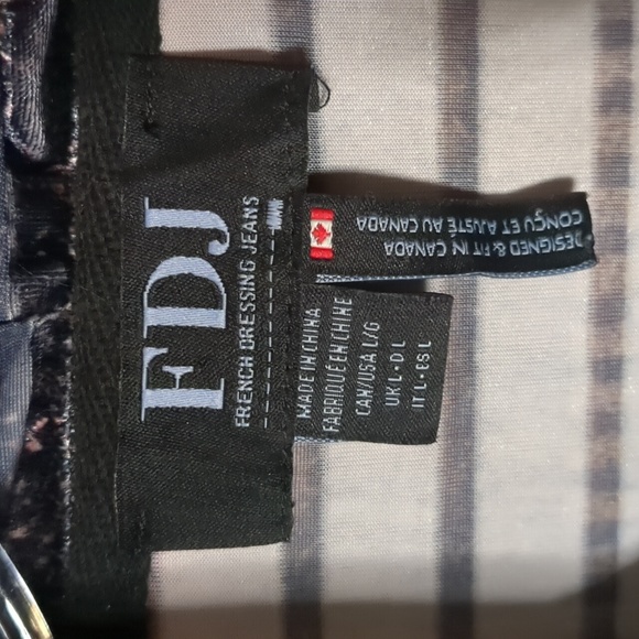 FDJ* Made in Canada long sleeve cowl neck multi colour striped velvety tunic top - Picture 8 of 12